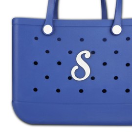 TOYORK Bag Charm - White Charm for Bogg Bags Accessories - Decorative Alphabet Lettering for Beach Tote - Rubber Material - 4.3*3.5 inches L*W - One Charm per Package