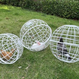 Chicken Cage Ball Shaped Moving,20/40cm Rolling Round Cage for Chickens,Pet Safety Movable,Ball-Shaped Hamster Safe Walking Net Pigeon Chick Coop for Farms