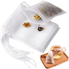 Tea Bags 200pcs 5cm*7cm Non-woven Fabric Unbleached Disposable Bags Tea Bags Tea Bags Strong Penetration Drawstring Bags Condiment Bags Tea Filter Bags Brew Pack for Tea Green Tea Coffee