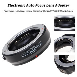 FocusFoto Upgraded Electronic Auto Focus Adapter Ring for Four Thirds 4/3 Lens to Micro Four Thirds (MFT, M4/3) Mount for Olympus and for Panasonic Lumix Mirrorless Camera Body as DMW-MA1 MMF-3