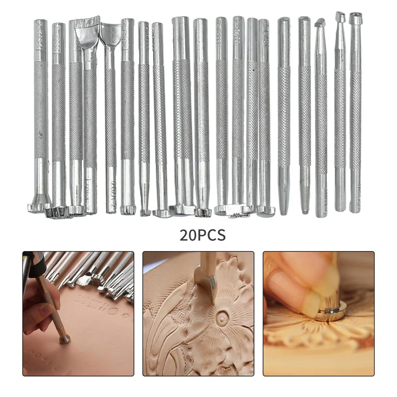 Zreneyfex 20 Pcs Leather Stamping Tools Special Shape Different Patterns