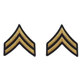 US Army Female Rank Gold On Blue Chevrons - Corporal
