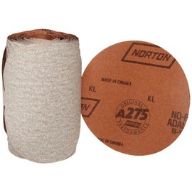 Norton A275OP PSA Adhesive Sandpaper Roll, 180 Grit Sandpaper, Woodworking and Automotive Sand Paper for Orbital Sander, 6 Inch Sanding Discs, Roll of 100