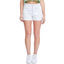YMI Jeans Women's Wannabettabutt High-Rise Denim Shorts, White, 13
