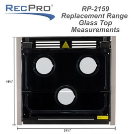 RecPro RV Stove Replacement Glass Top for RV Oven and RV Cooktops | Compatible with Greystone