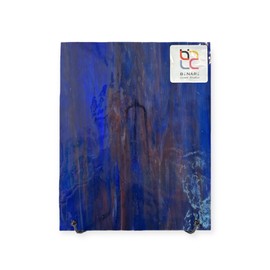 Wissmach Stained Glass Sheet and Mosai Glass: Blue w/Streaks of Purple & White Opal (8"x6"-1 Sheet) by BiNARi Glass Studio