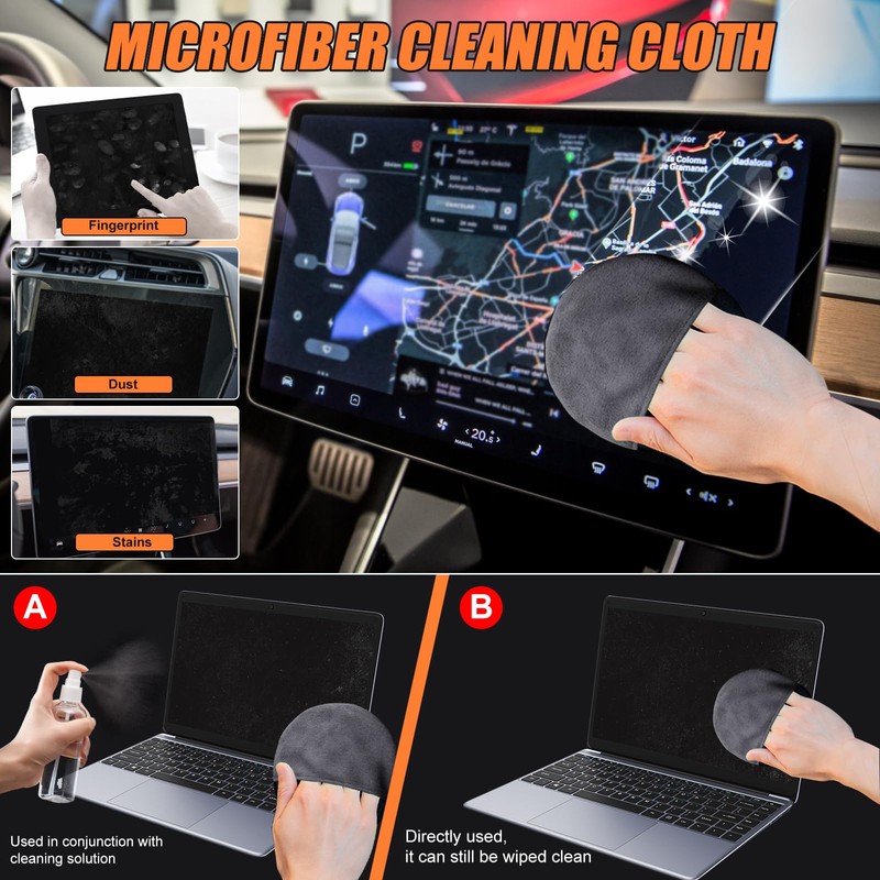 ElekTonny Toallitas de visualización táctil para coche, limpieza de visualización