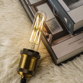 T10 Led Bulb 8W Dimmable E26 Led Tubular Bulbs Soft White 3000K E26 Light Bulbs 75 Watt Incandescent Bulb Soft White Equivalent Clear Glass E26 Base Lamp Bulb for Cabinet Display Cabinet etc,3 Pack.