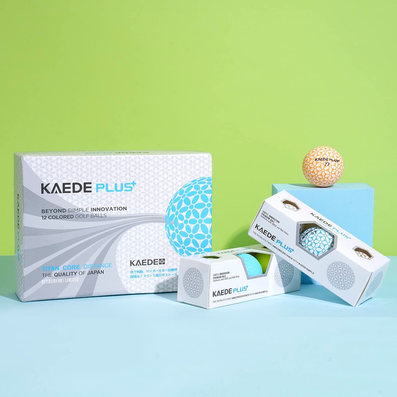 KAEDE Golf Balls PLUS 12 Color Set, 1 Dozen (Pack