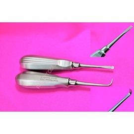 2 German Stainless Crown Remover / Spreaders Straight + Curved Dental Instrument