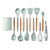 Alopor Utensilios De Cocina De Silicona Y Mango De Madera