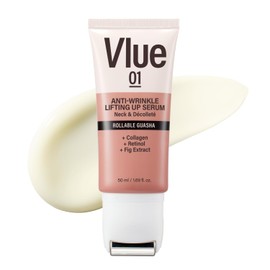 VLUE Retinol Guasha Neck Firming Cream - Anti-Aging Collagen & Fig Extract Moisturizer for Wrinkles & Sagging Skin, Hydrating & Lifting Neck & Décolleté Serum, Korean Skincare, 1.69 fl. oz.