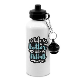 New Spirit Original Life is better with netball water bottle with clip, drinks cup, drinks bottle, sports,. team sport, netball match