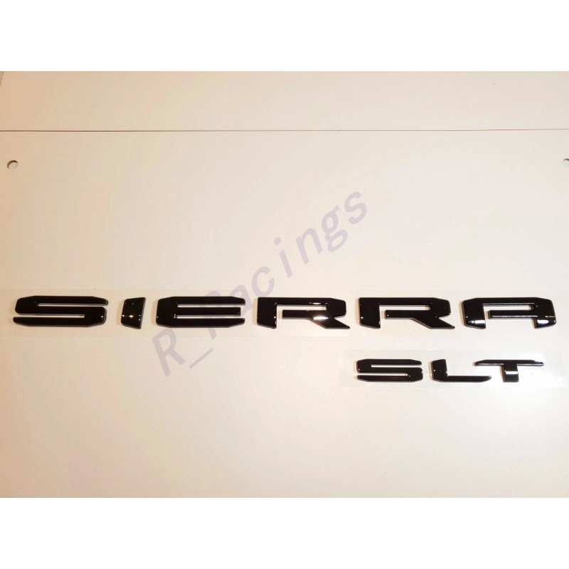 GMC 4PC Set GLOSS BLACK 2019+ GMC SIERRA SLT LETTER