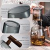 SHUWEICAO Glass Teapot,18.6oz/550ml Glass Tea Kettle With Wooden Handle,Stovetop &