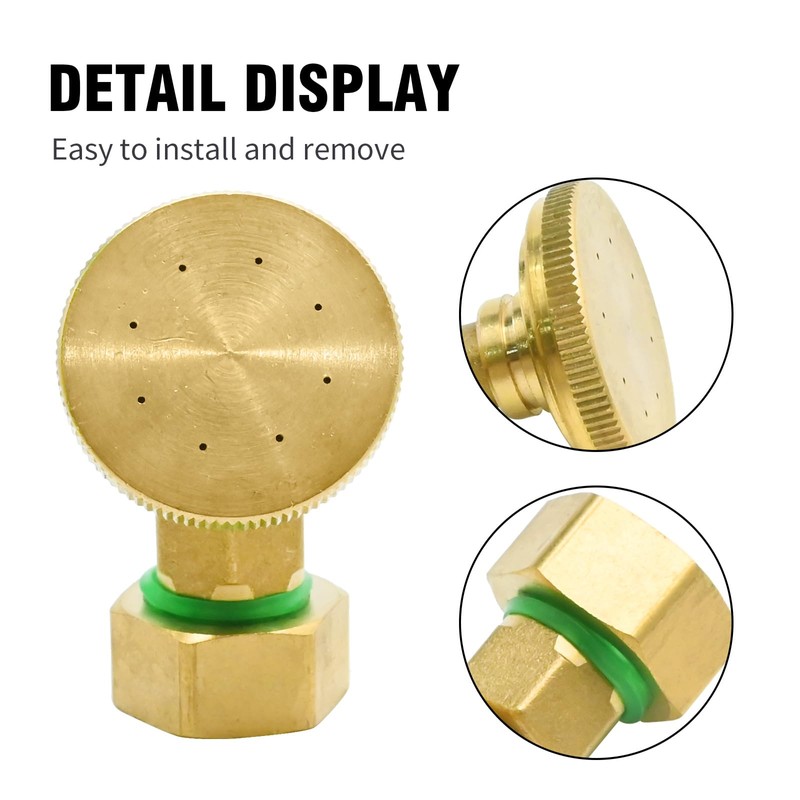 MDEOOSKY 1 Pcs Brass Misting Spray Nozzle 8-Holes Adjustable Water