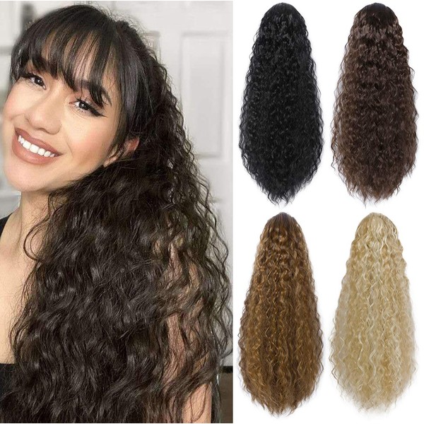BOMFLUOUS Drawstring Ponytail Extension for Women Synthetic 14 Inch Short