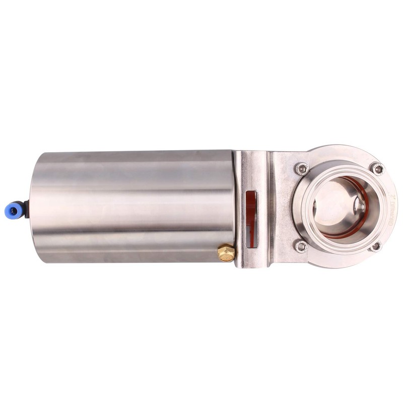 DERNORD 2 Inch Tri Clamp Sanitary Butterfly Valve, Pneumatic Actuator
