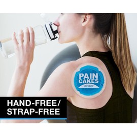 PAINCAKES Reusable, Sticks to Body Round Cold Pack, 2 Count, 5" Large, Blue, Stickable Ice Pack for Targeted Cold Therapy, Perfect for Injuries, and Small Areas, Latex-Free Cold Compress