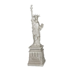 The Novogratz Polystone Statue of Liberty Sculpture, 5" x 5" x 17", Silver