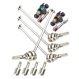Rcarmumb Drive Shaft CVD Upgrades Part for 1/16 e-revo #7151X, 4pcs Front Rear Harden Steel #45 Upgrades Parts Hop-up,Silver
