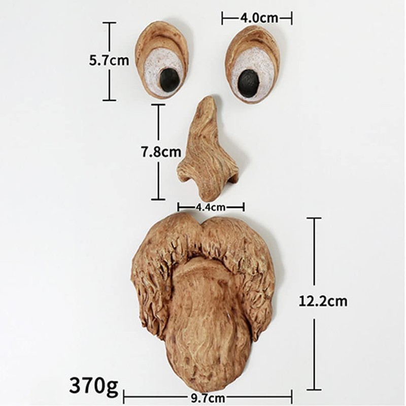 Romeeton Tree Hugger Resin Old Man Bark Ghost Face Funny