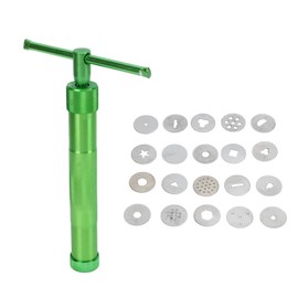 TOPINCN Extrusora de Arcilla de Acero Inoxidable, Extrusora de Pasta de Azúcar, Juego de Herramientas de Decoración de Fondant para Pasteles, Juego de Herramientas de Decoración de Fondant Giratorio