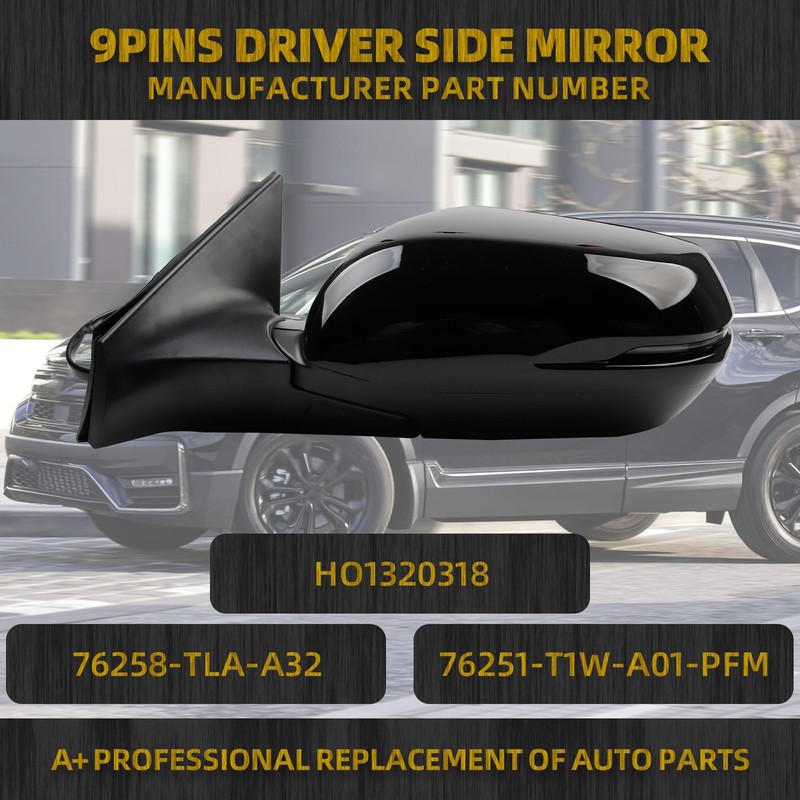 Dasbecan Left Driver Side Mirror Compatible with Honda CRV 2017-2022
