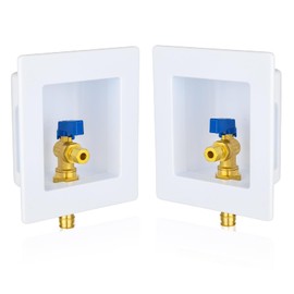 2-PACK GUOFIS Ice Maker Outlet Box,1/2" PEX-A Expansion Inlet x 1/4"OD Compression Outlet,Icemaker Box with 1/4-Turn Ball Valve