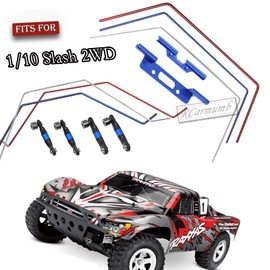 Rcarmumb Front and Rear Sway Bar Kit Upgrades Part for 1/10 Slash 2WD,Aluminum Front Rear Wide Sway Bar Kit RC Upgrades.