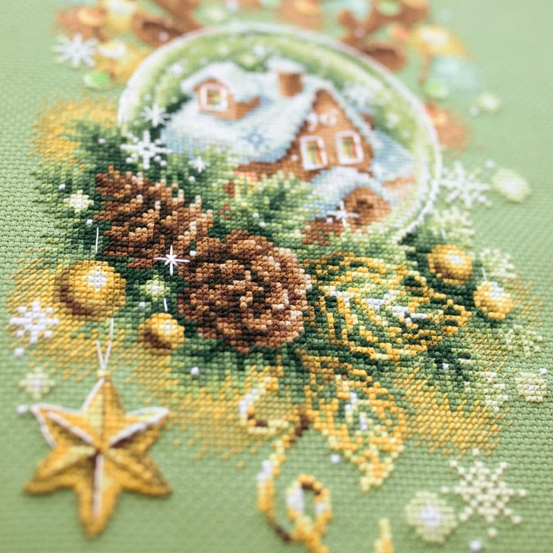 Wizardi Counted Cross-Stitch Kit Light Christmas 100-245 Magic Needle