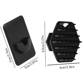Cepillo facial hexagonal con gancho de silicona. El gancho de silicona permite guardar el cepillo después de la limpieza. Cepillo corporal(Black-1)
