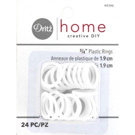 Dritz Home 44346 Plastic Rings, 3/4-Inch, White (24-Piece)