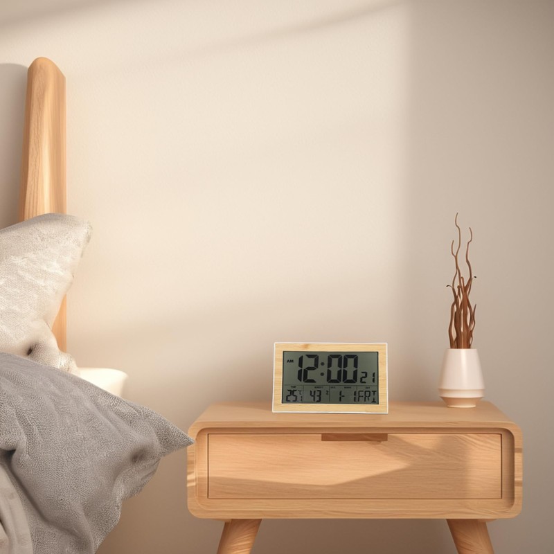 Cabilock 1Pc Screen Digital Alarm Clock with Thermometer Calendar Wall