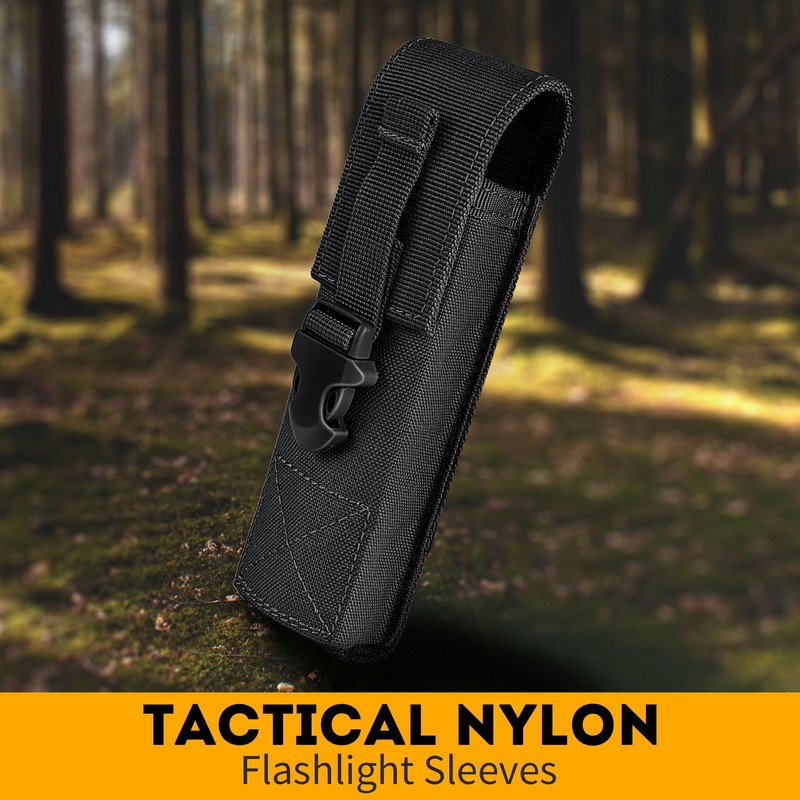 IronSeals 2 Pack Tactical Flashlight Pouch Holster Case Belt Bag,