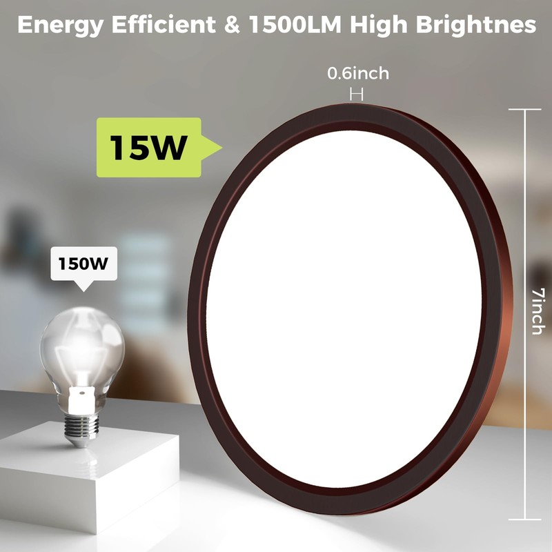 2Pack LED Flush Mount Ceiling Light Fixture Oil Rubbed Bronze,