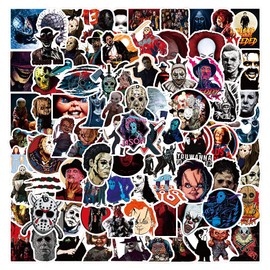 Horror Movie Thriller Character Stickers 100 Pieces Laptop Stickers Bomb Vinyl Sticker Pack for Car Luggage Skateboard Motorcycle Stickers for Teens Adults
