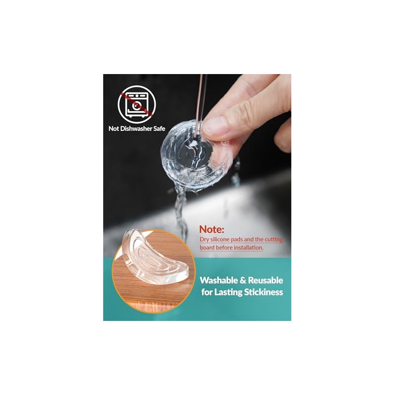 NiHome 16-Pack Non-Slip Silicone Pads for Cutting Boards