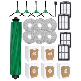21 Pcs Replacement Parts for iRobot Roomba Plus 405/505/507 Combo Robot Vacuum Cleaner: 1 Main Brush, 4 Side Brushes, 4 HEPA Filters, 5 Dust Bags, 6 Mop Pads, 1 Cleaning Brush