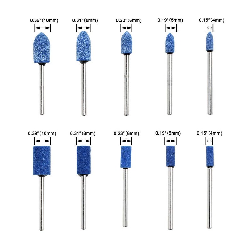 AUTOTOOLHOME 1/8" Shank Abrasive Mounted Stone Grinding Bits Sanding Drill