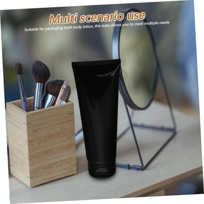 TOPPERFUN Black Gloss Plastic Cosmetic Soft Tube Large Capacity Lotion