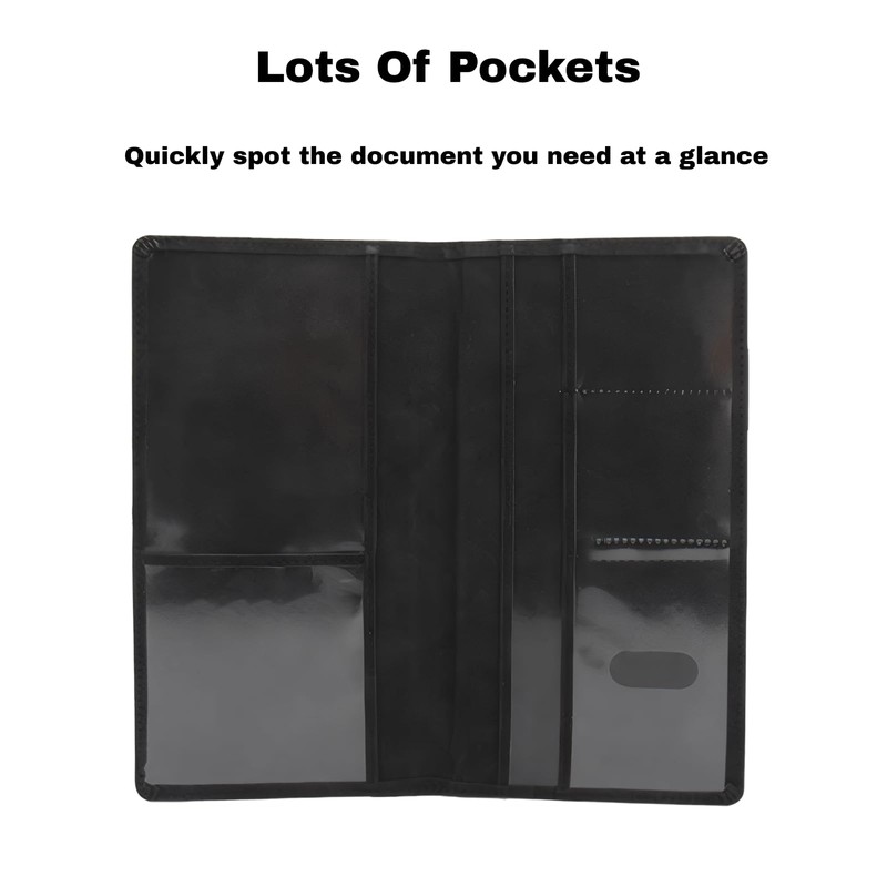Car Registration and Insurance Card Holder Driver License Organizer, Black