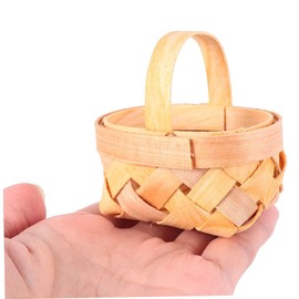 STOBAZA 16pcs Miniature Handwoven Wooden Candy Baskets for Weddings Parties Events Lightweight Burr Design for Treats Woven Containers