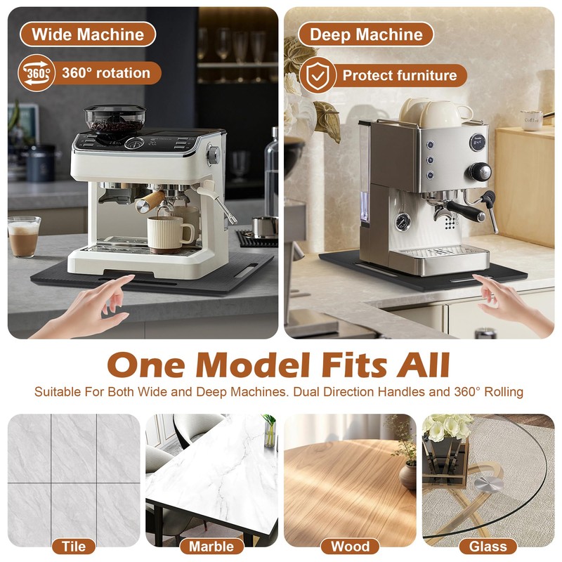Joy&Grace Appliance Slider for Kitchen Appliances 360° Rolling Sliding Tray