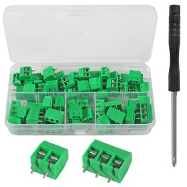60pcs PCB Mount Screw Terminal Block, 5mm 2 Pin / 3 Pin PCB Schraubklemmen, Schraubklemme Steckverbinder, für Arduino (2 Pin-40, 3 Pin-20)