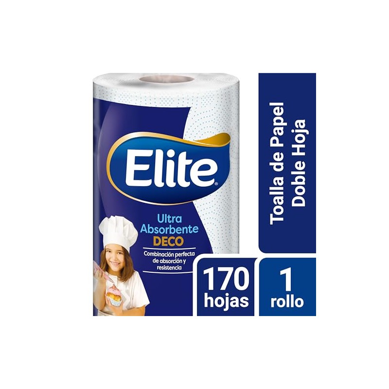 Elite Toalla de Papel Ultra Absorbente Deco 1 Rollo 170