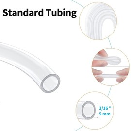 Aquarium Air Pump Accessories Kit with Standard Tubing, Air Stones, Check Valves, Suction Cups and Connection Tee(Clear, 13Feet)