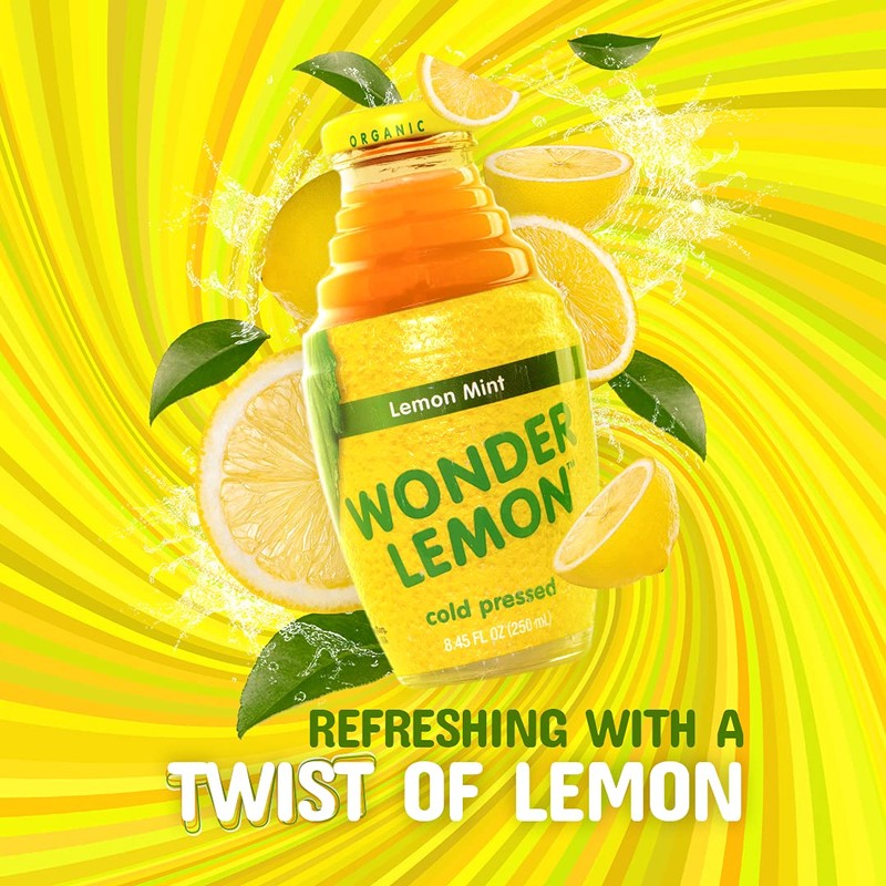 Wonder Lemon Organic Lemon Mint Cold Pressed Juice, 8.45oz (6