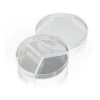 Sym Caja Petri 100x15mm Plastico Desechable C/3 Divisiones C/50