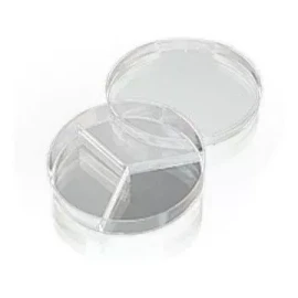 Sym Caja Petri 100x15mm Plastico Desechable C/3 Divisiones C/50